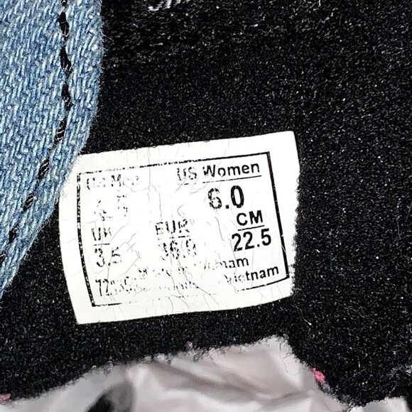 Vans Sneakers Womens Size 6 Blue Denim Acid Wash Patches High Top Skater Shoes - Picture 7 of 13